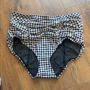 Torrid Black and White Checkered High-Waisted Bikini Bottoms
